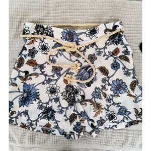 NWT, Calypso St. Barth, Coastal Boho, Floral, Linen, Resort, Rope Tie, Blue, M